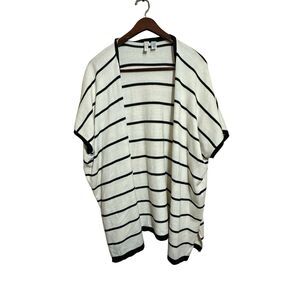 Ann Taylor Loft Open Drape Striped Cardigan Sweater One Size Fall Transition
